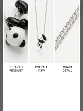 Black & White Panda Pendant Necklace